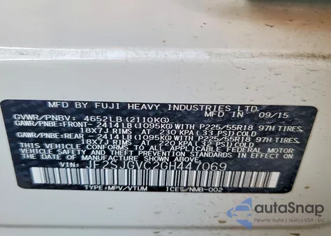 2016 Subaru Forester 2.0Xt Touring from USA, damaged, VIN JF2SJGVC2GH447069